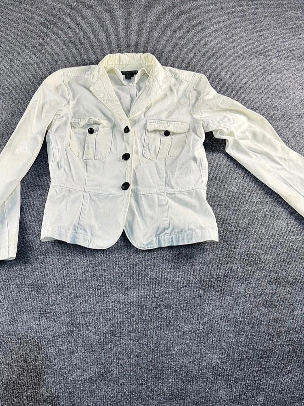 Lauren Jeans Company White Cotton Jacket Size P/L